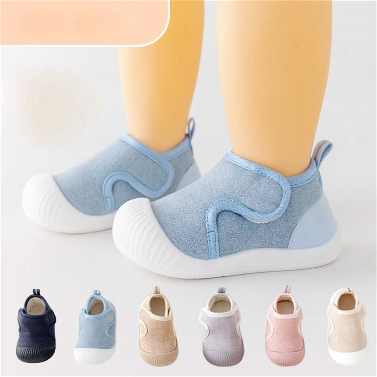 Winter solid color cotton-padded shoes for infants and children