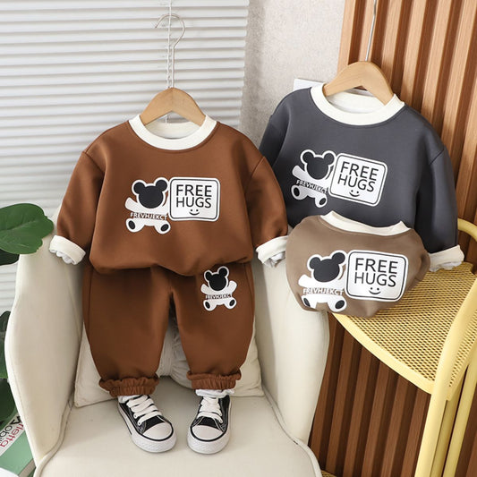 Boys Spring and Autumn Sweater Suit New Children Spring and Autumn Sports Trend Handsome Boys Small Children Western Style