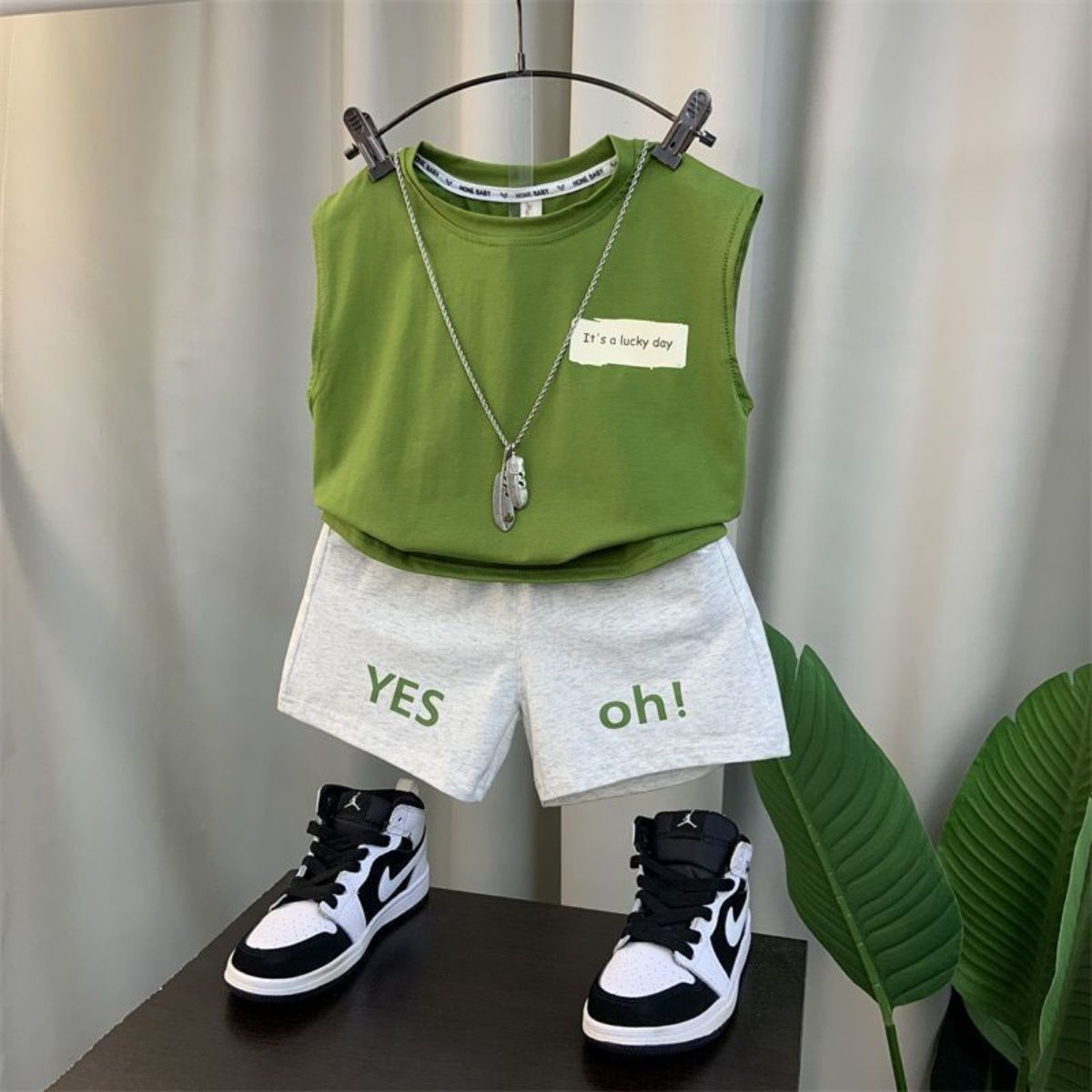 New style boy baby summer suit summer sleeveless clothes boy children two piece suit