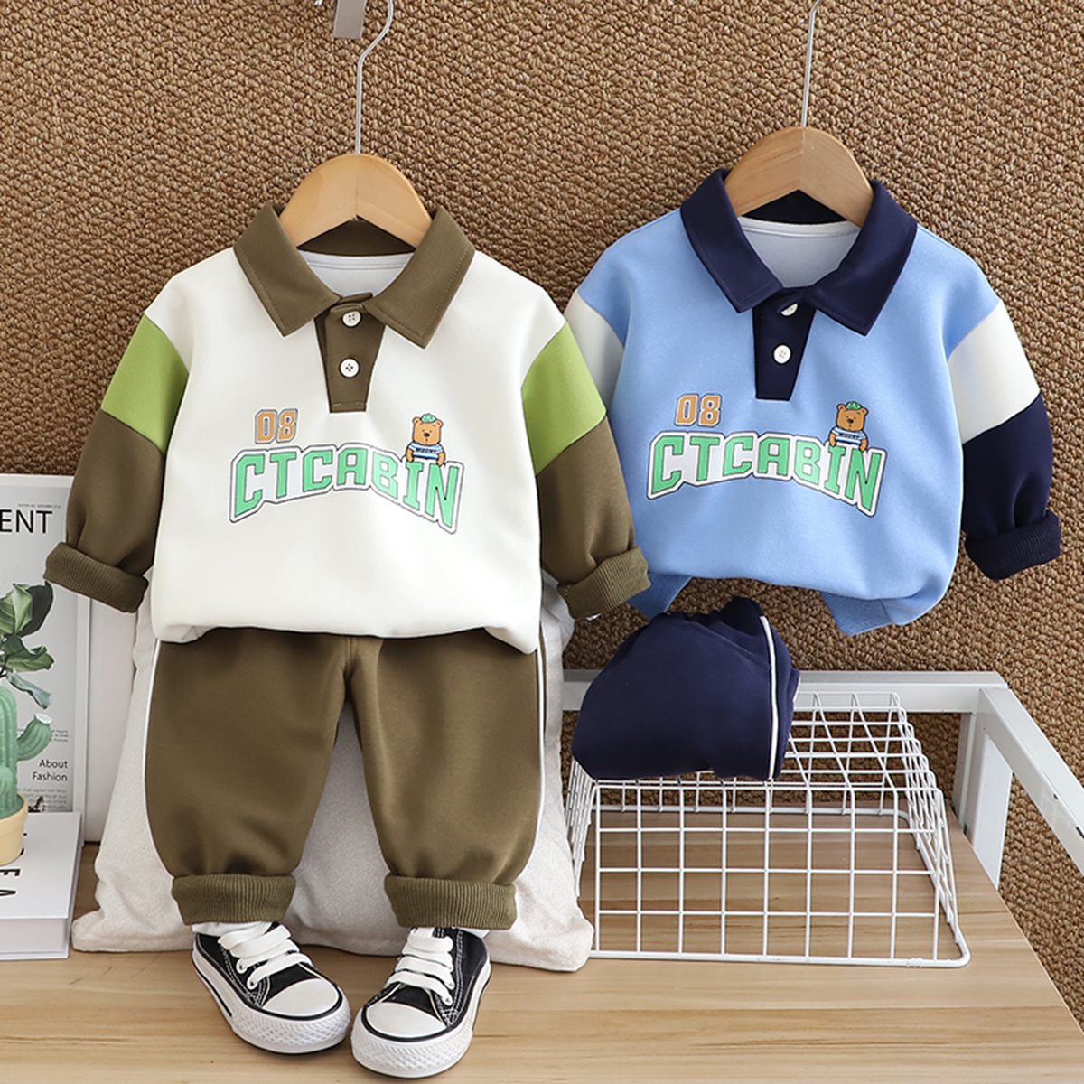 Boys sweatshirt autumn suit 2024 new style casual baby and children two-piece suit