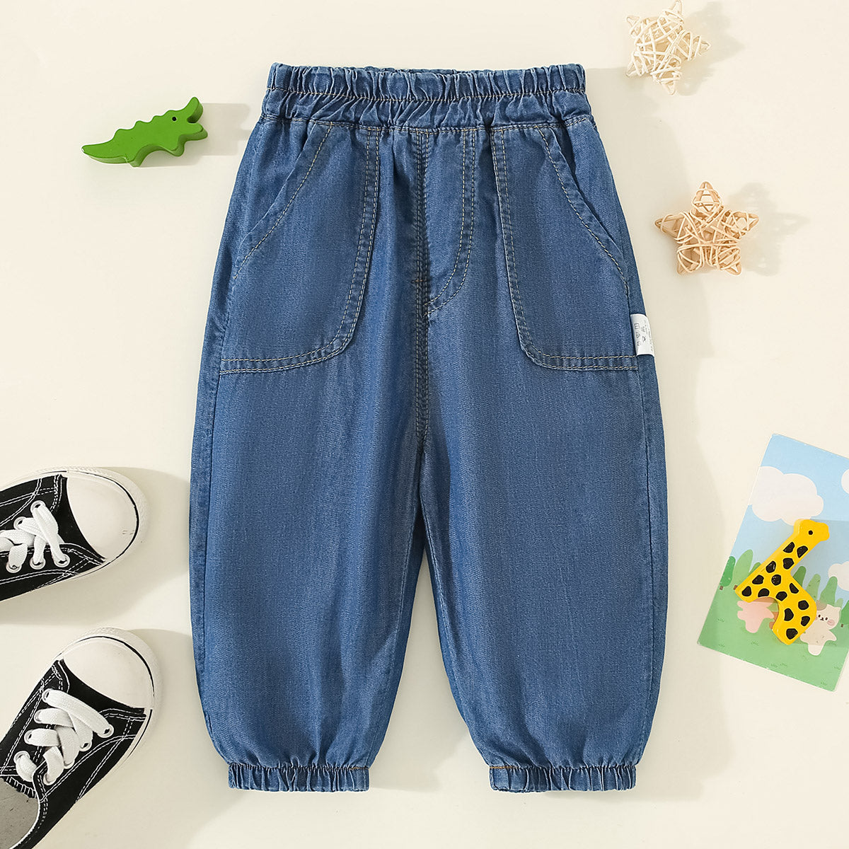 Toddler Boy Solid Color Pocket Front Denim Pants