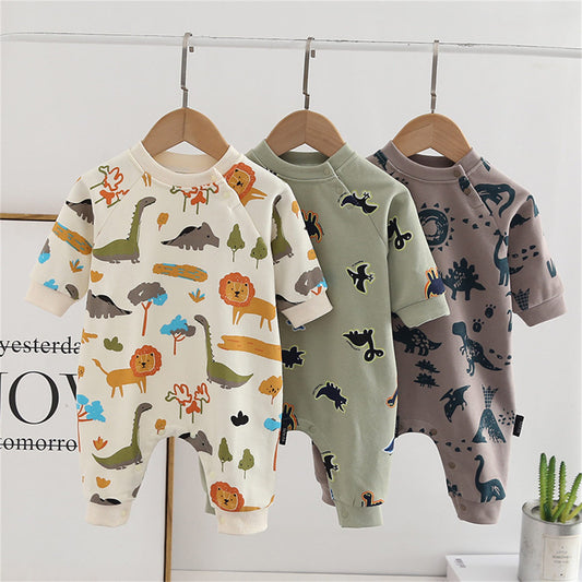 Baby Onesie Cartoon Dinosaur Print Baby Romper