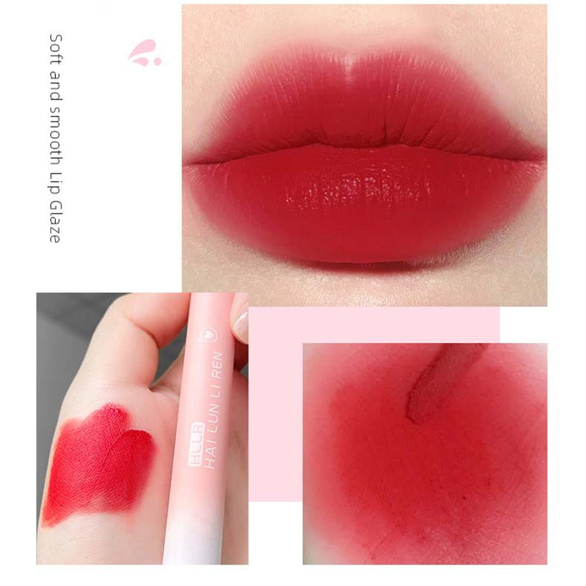 Women's pink matte velvet lipstick