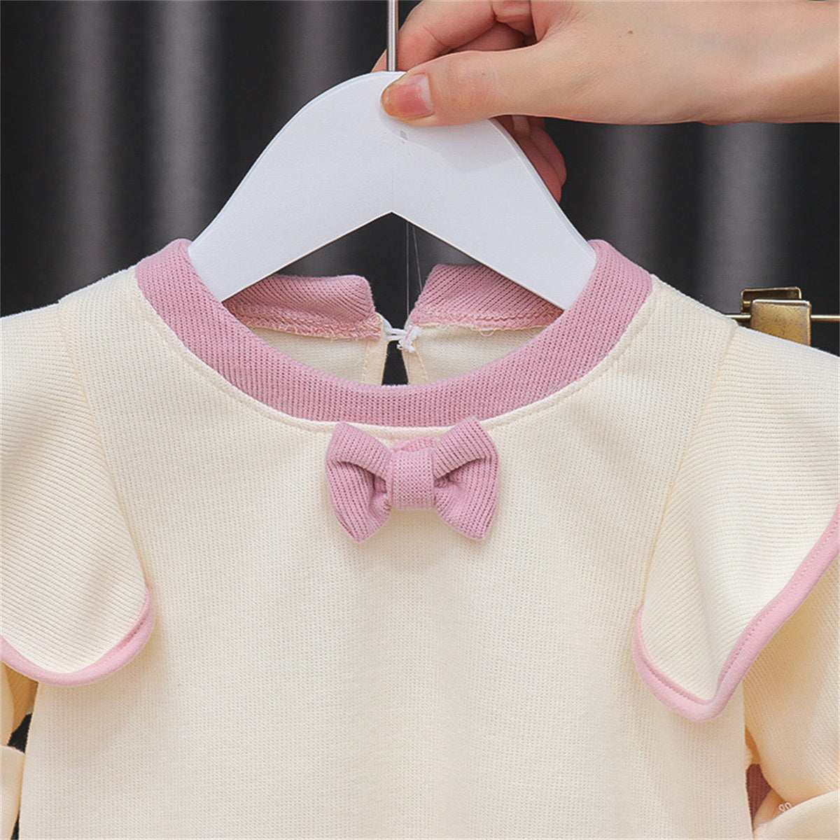 Infant Girls Long Sleeve Two-piece Flying Sleeve Casual Sweater Set