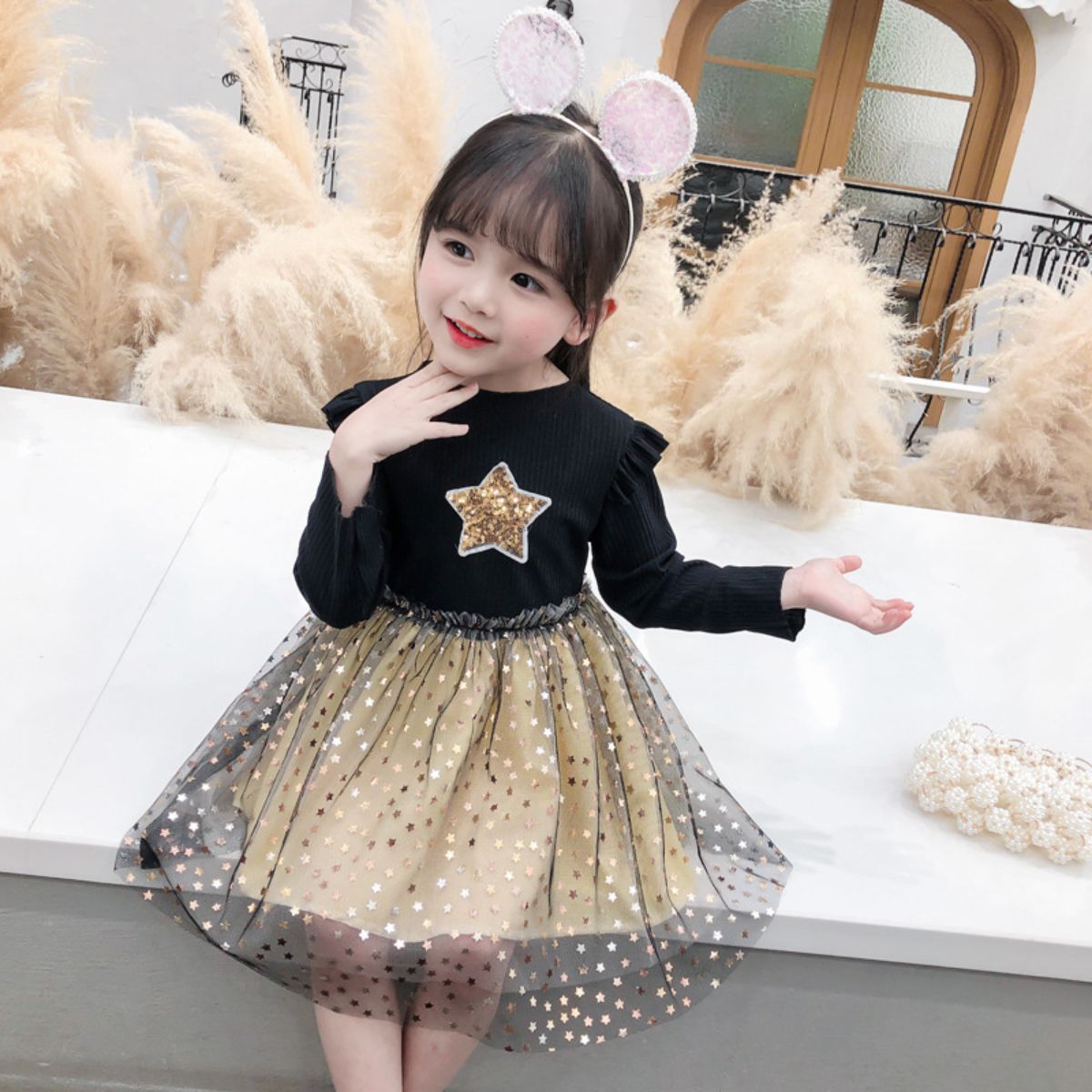 Girls dress new style little girl baby autumn dress princess dress children spring and autumn long-sleeved skirt