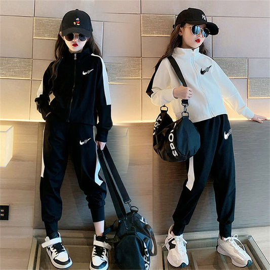 Fashion sports casual long-sleeved sweatshirt two-piece suit