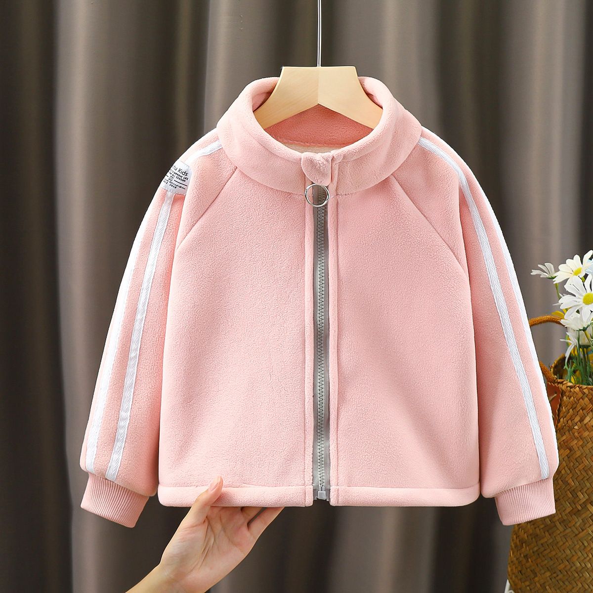 New children's coat for boys and girls, medium and large children's baby, autumn and winter thick warm coat, stand collar outer wear