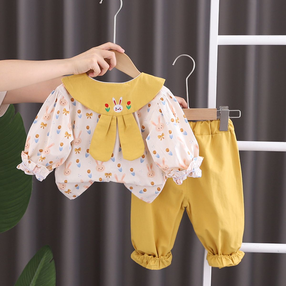 Baby girl spring sweet two-piece suit new style little girl spring and autumn suit children's clothing