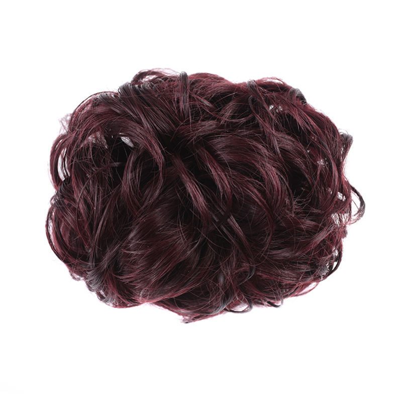 Wig women's clip-on hair band, bun, hair bun, short curly hair, clip-on flower bud head, fluffy big hair band