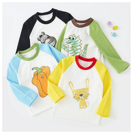 Children's T-shirt long-sleeved baby spring and fall cotton bottoming shirt t-shirt