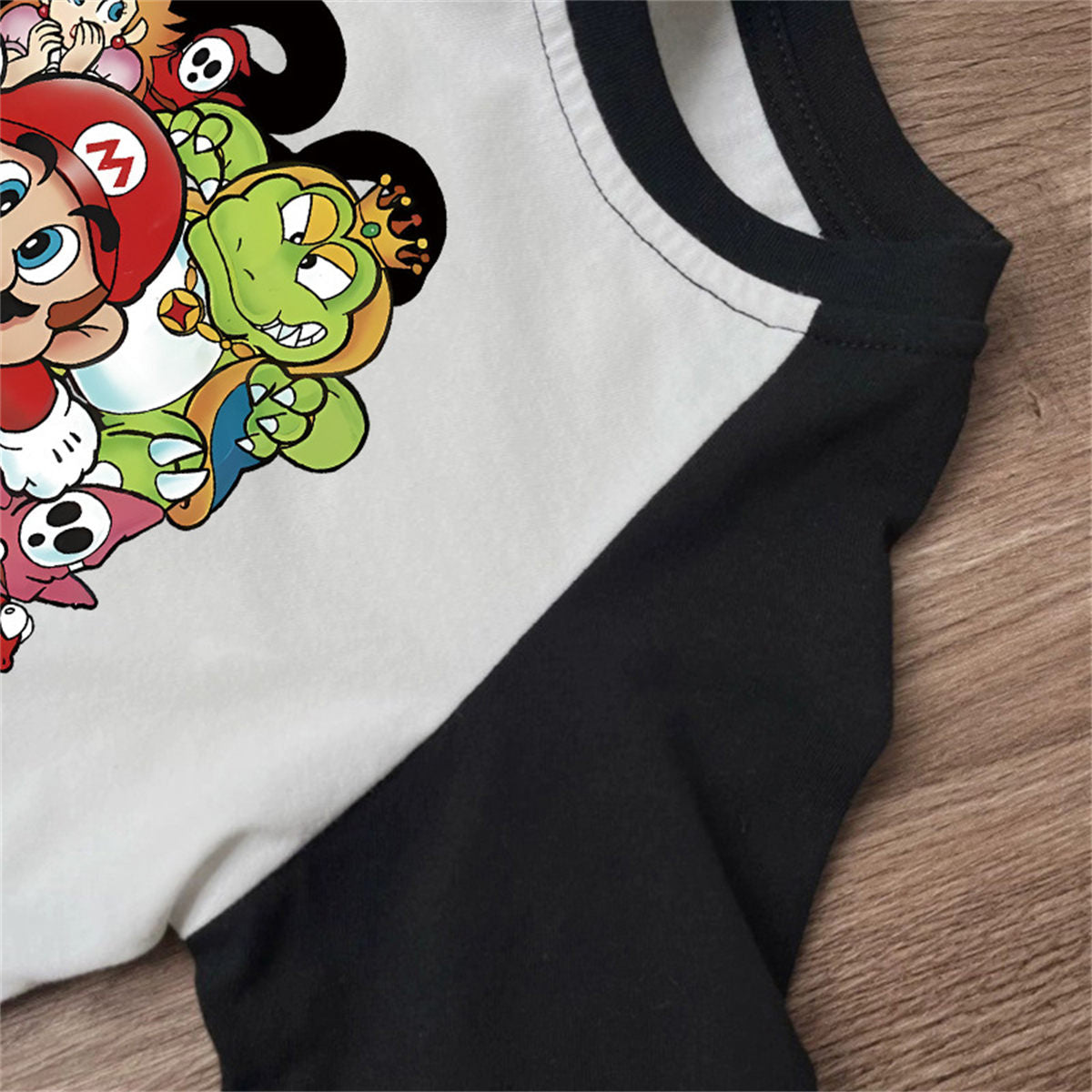 Baby cotton long sleeve t-shirt cute Mario bottoming shirt