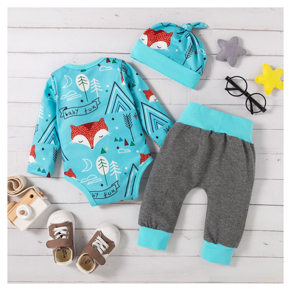 Boys long-sleeved baby suit autumn new three-piece pants suit children's clothing