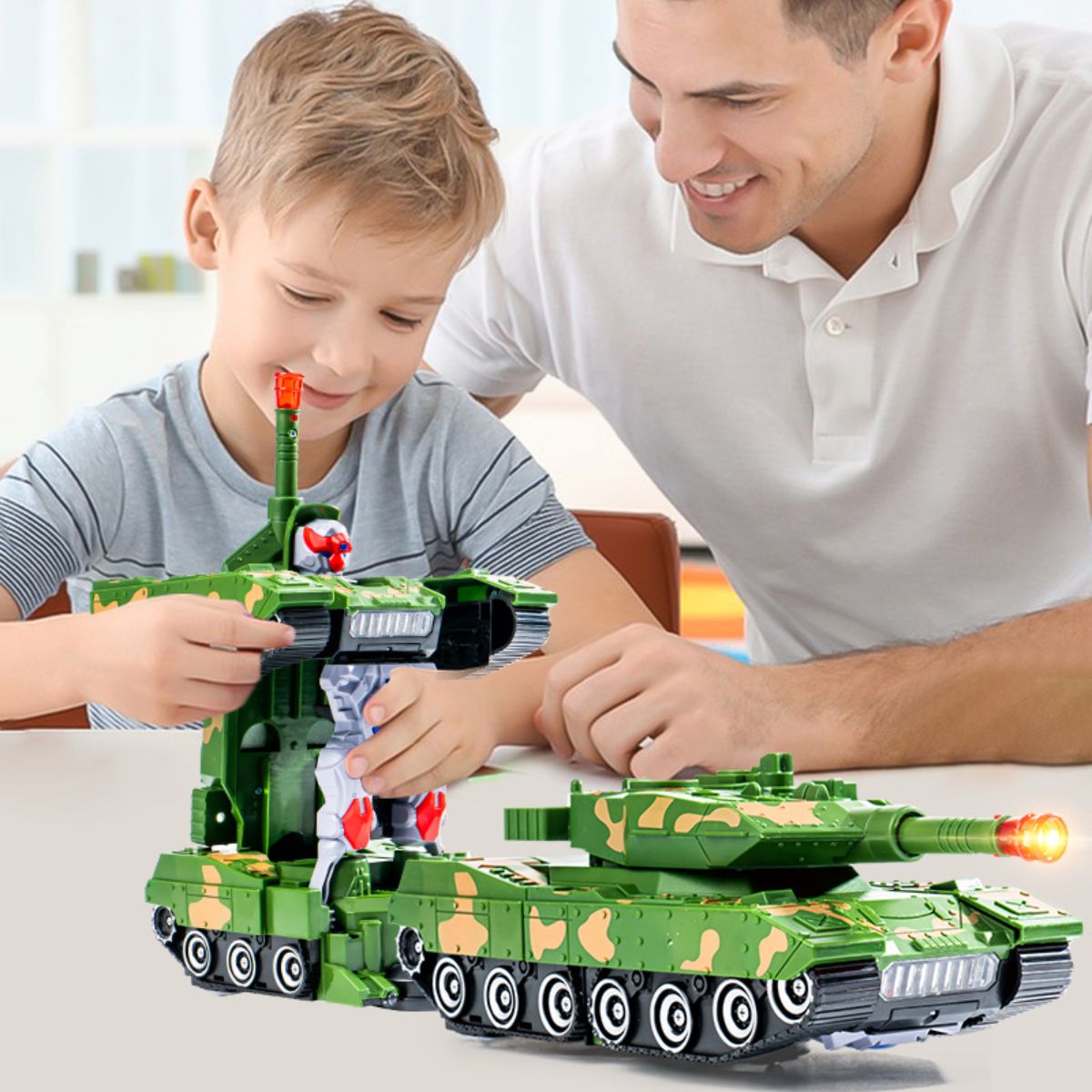 Universal tank deformation robot electric toy