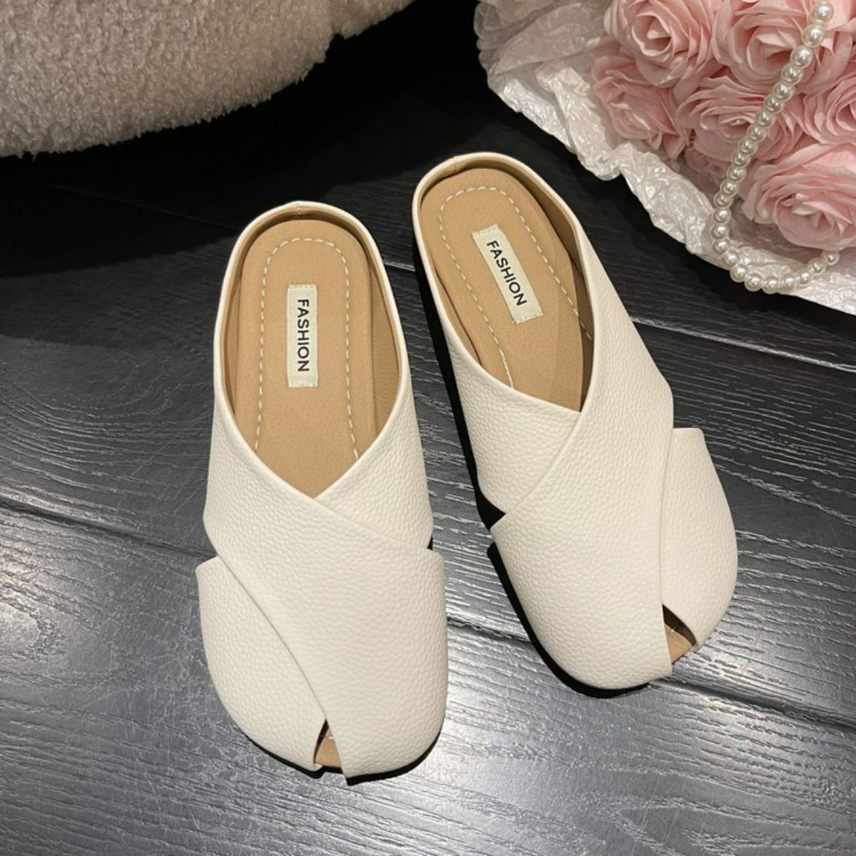 Baotou half slippers for women summer outdoor wear new style pregnant women soft bottom sandals