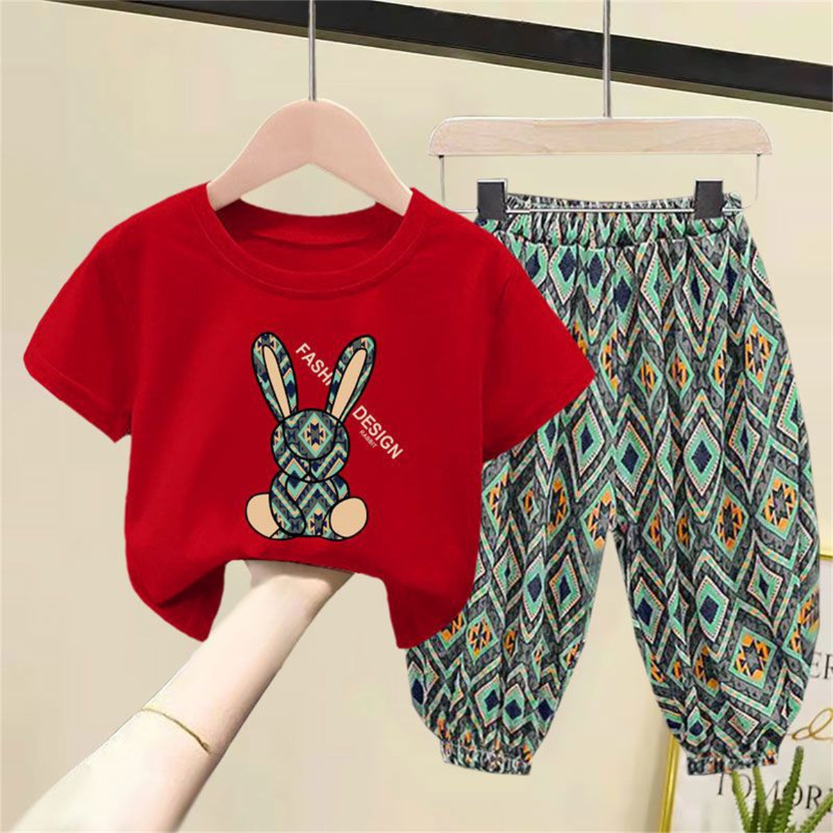 New summer pullover short-sleeved T-shirt children's summer clothes boys girls baby