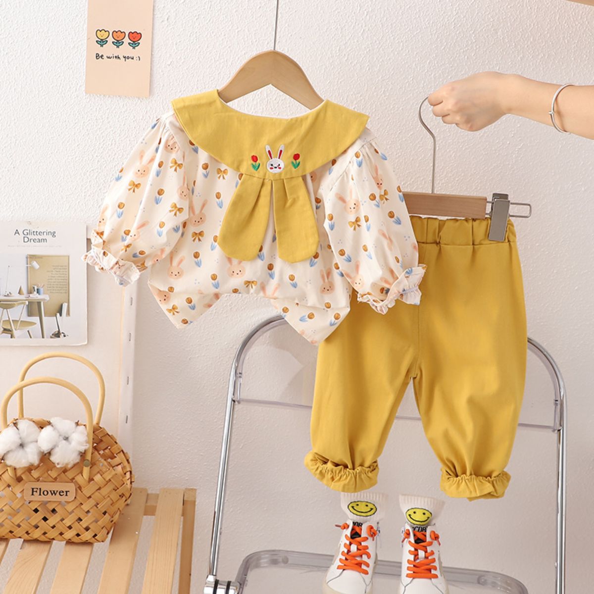 Baby girl spring sweet two-piece suit new style little girl spring and autumn suit children's clothing