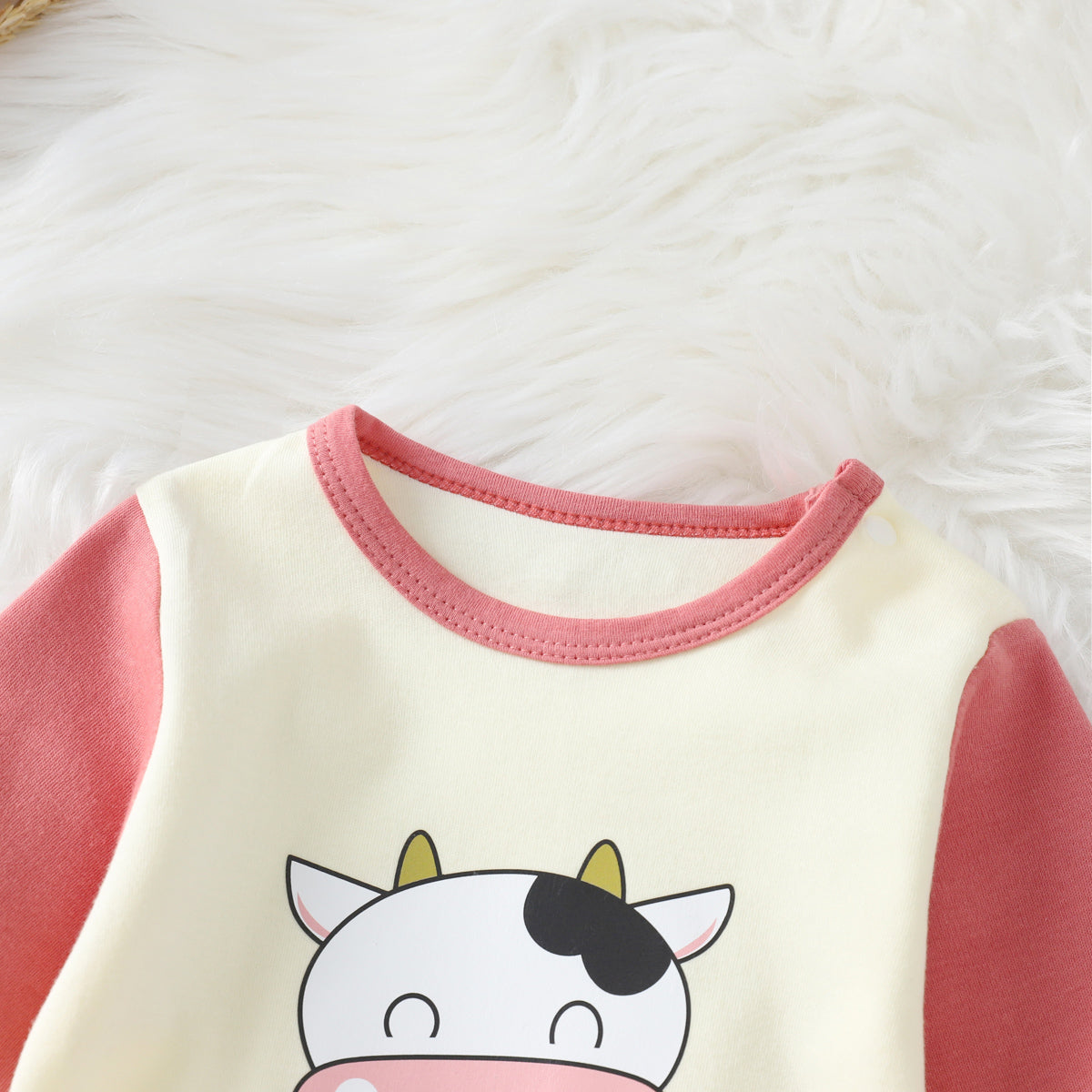 Baby spring and autumn cartoon romper long sleeve long pants romper