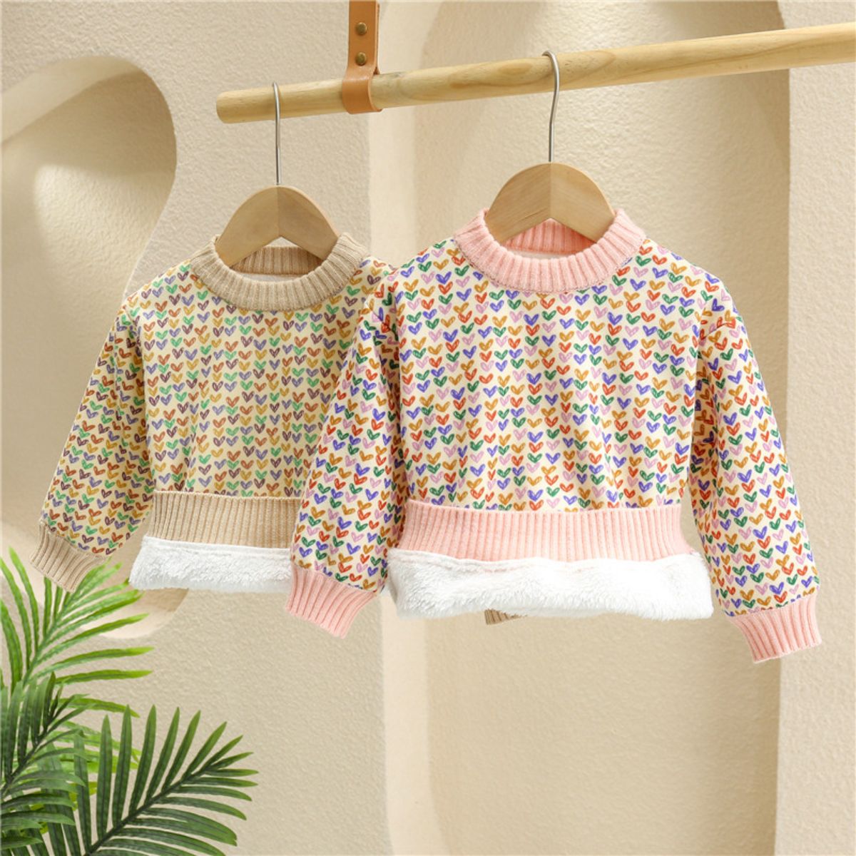 girls autumn and winter thick fleece sweater