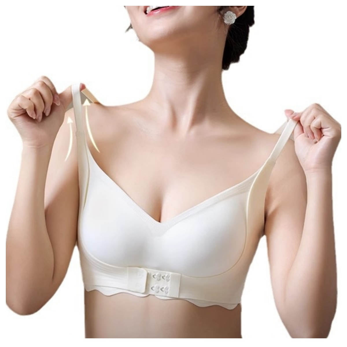 Front clasp bra for women with small chest and large breasts