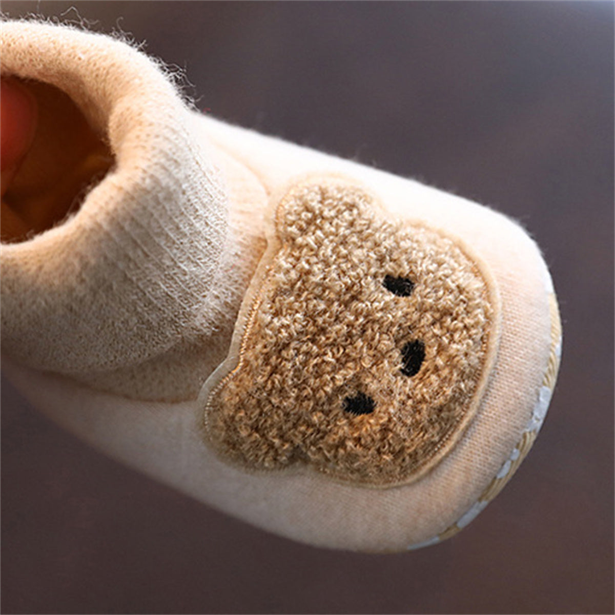 Baby and children's plush bear autumn and winter style plush comfortable soft sole cotton shoes