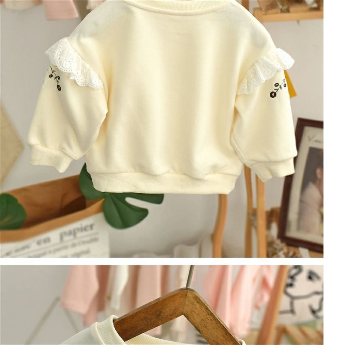 Baby girl embroidered pullover sweatshirt