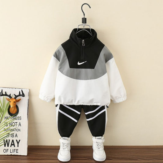 Boys autumn suits autumn new style children's handsome and fashionable clothes color matching sportswear two-piece suit