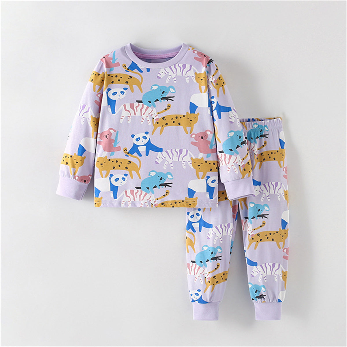 Casual round neck suit cute little girl suit