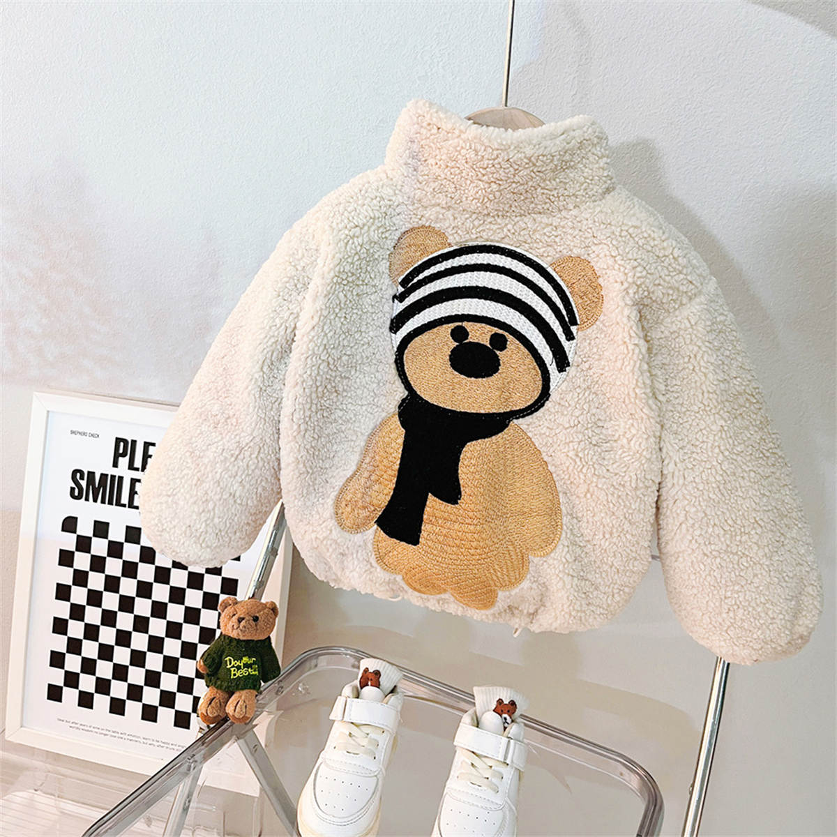 Boys winter bear cotton jacket