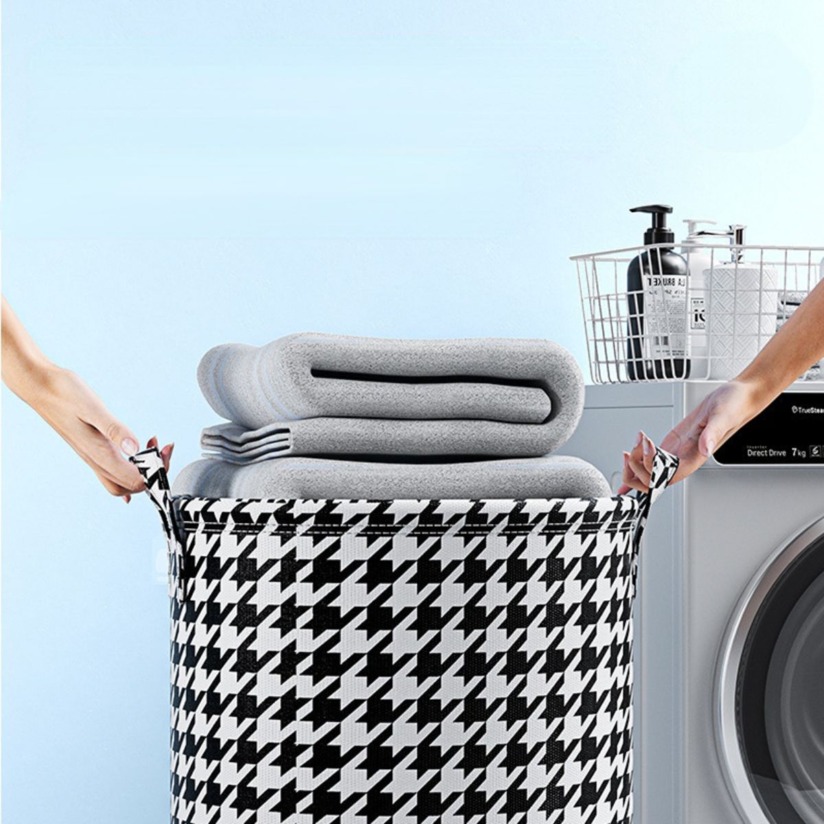 Non-woven dirty clothes basket foldable clothes and toys storage basket