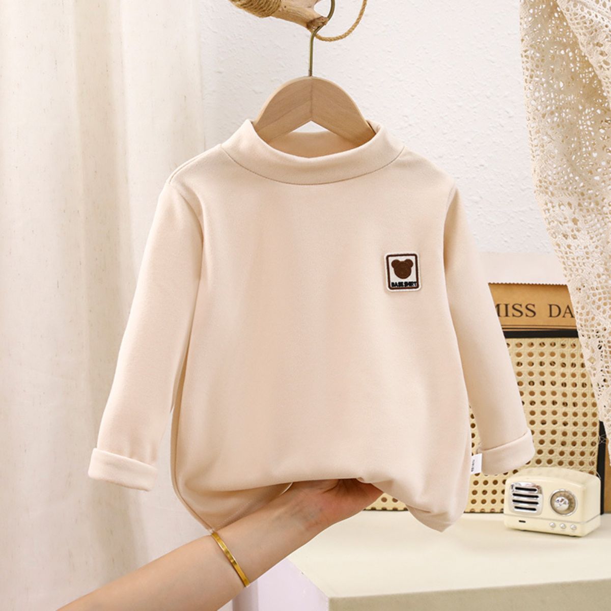 children's new autumn and winter fleece bottoming shirt