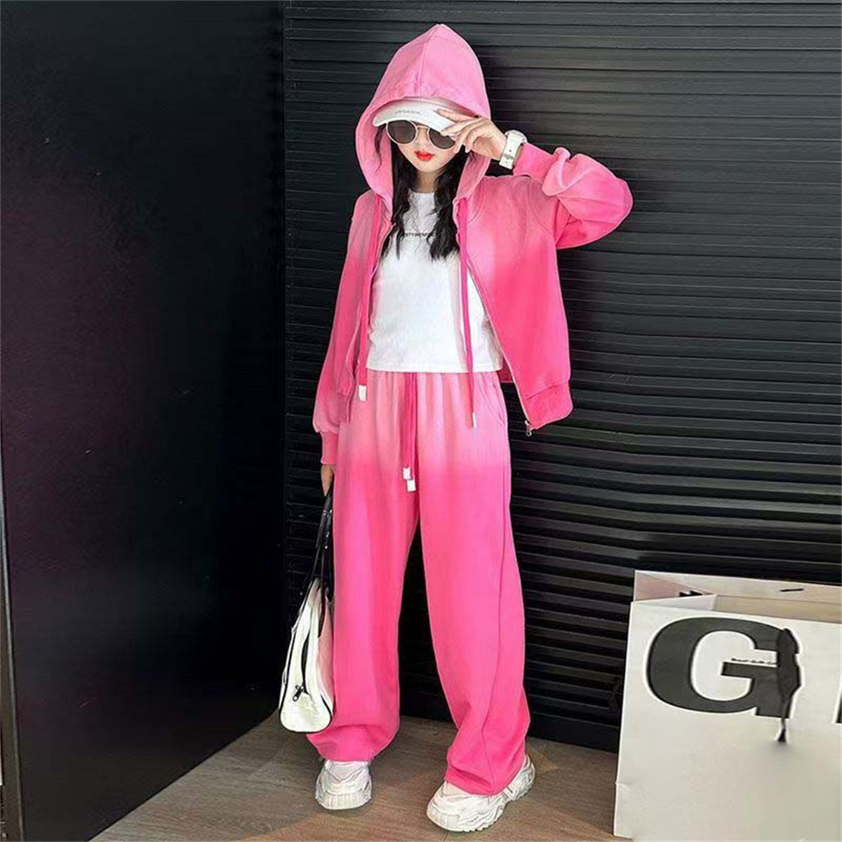 Girls autumn suit gradient two-piece set sweet and cute 2-piece set