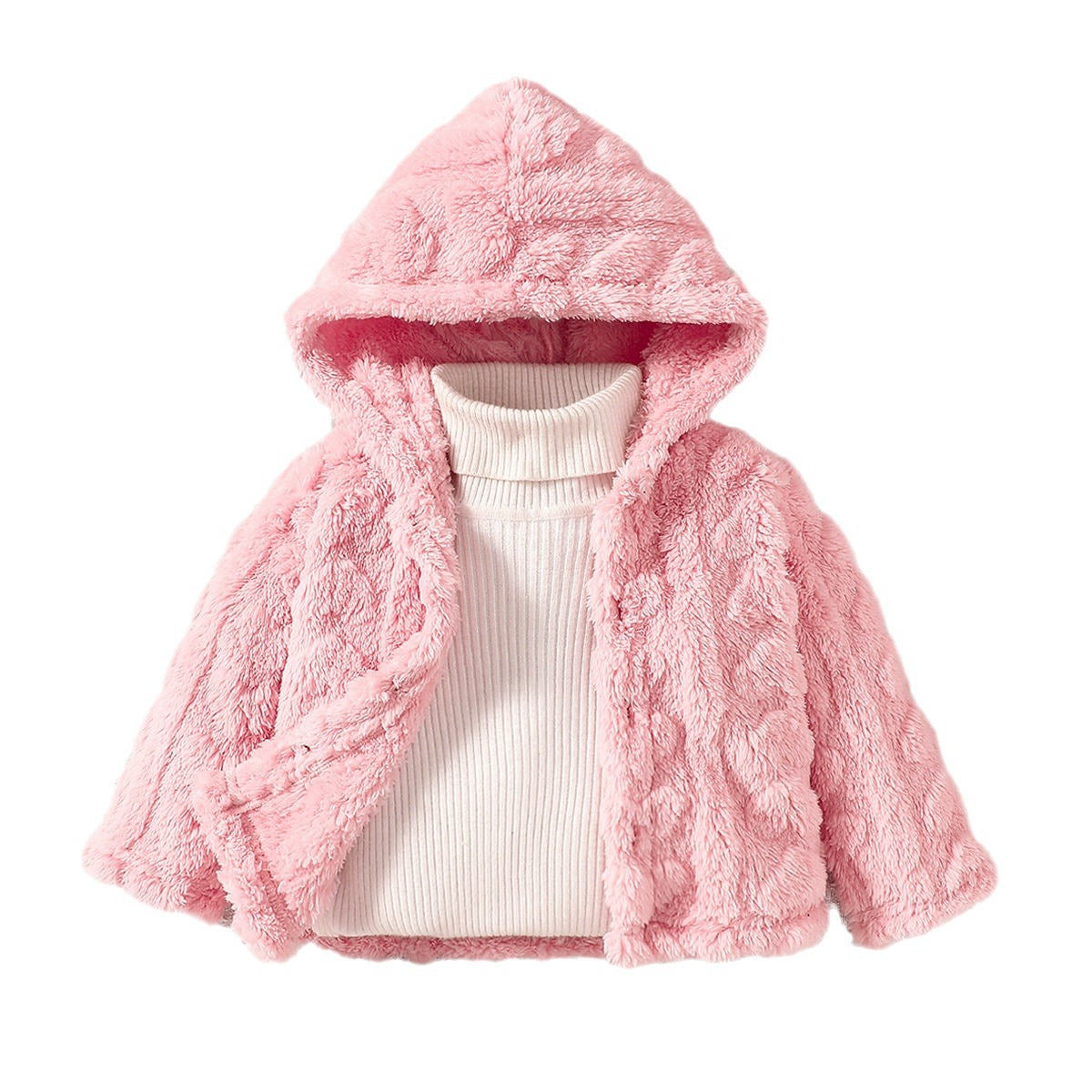 Girls autumn one-piece hooded top warm loose princess style