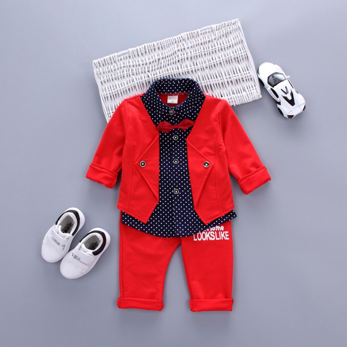 New spring men's clothing, children's clothing, shirts, fake three-piece suits