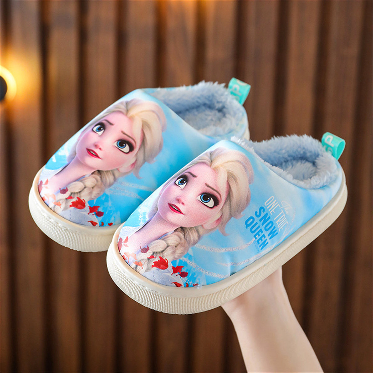 Sweet style warm waterproof cotton slippers for girls and kids