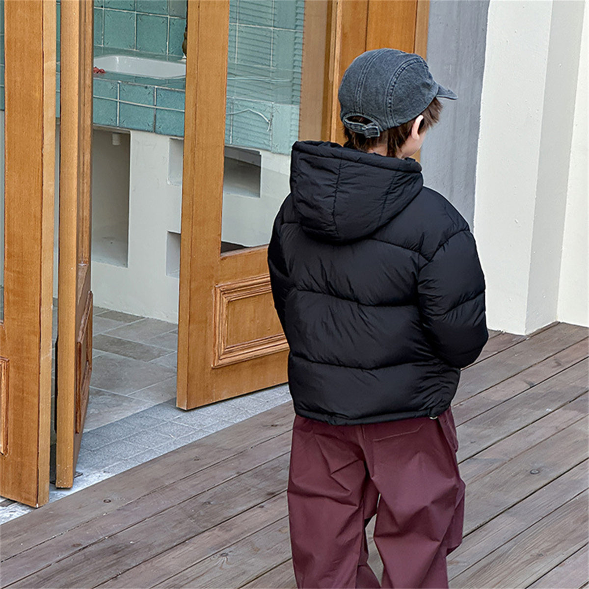 children's winter short down jacket