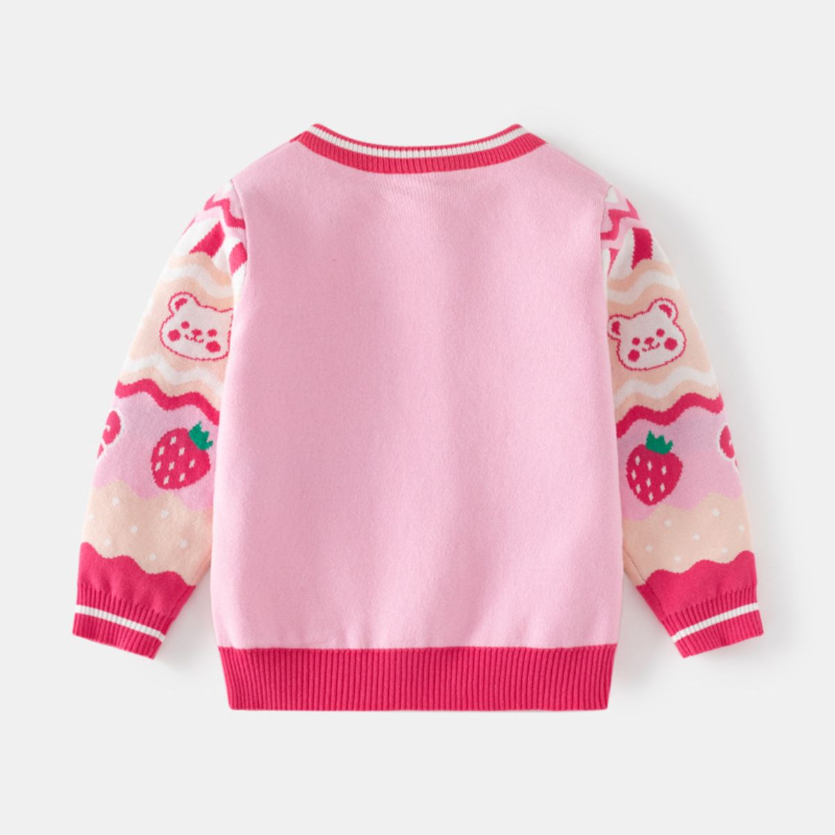 Girls' strawberry bear bottoming sweater