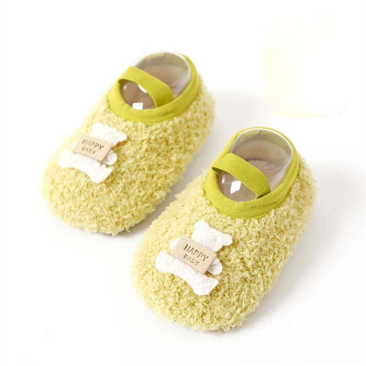 Baby and boy boys autumn and winter bear style furry warm non-slip rubber cotton shoes