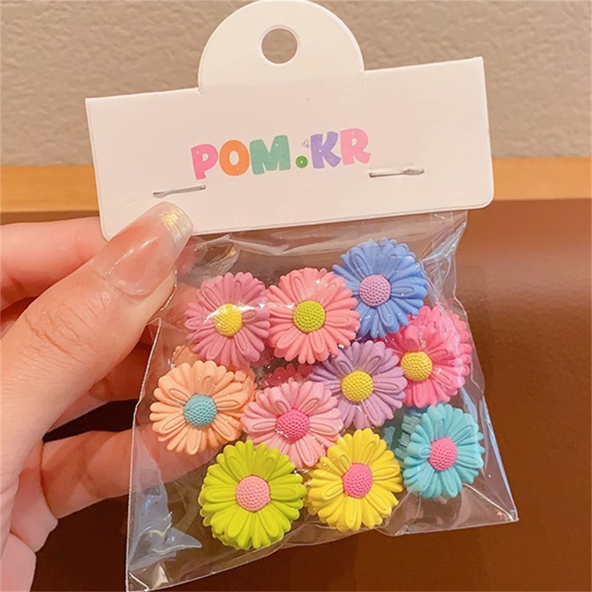 Children's 10-piece 3D flower hairpins