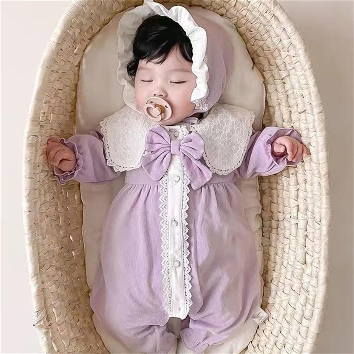 Baby spring and autumn long sleeve jumpsuit for baby girls super cute princess romper