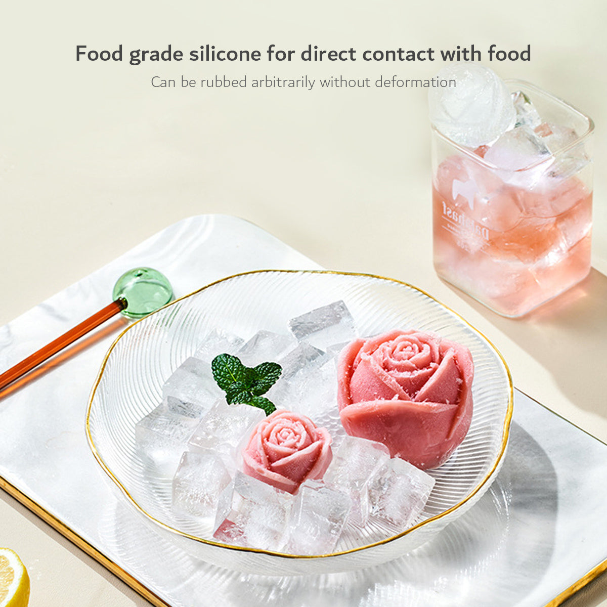 Silicone Bear Ice Cube Mold Rose Ice Grid