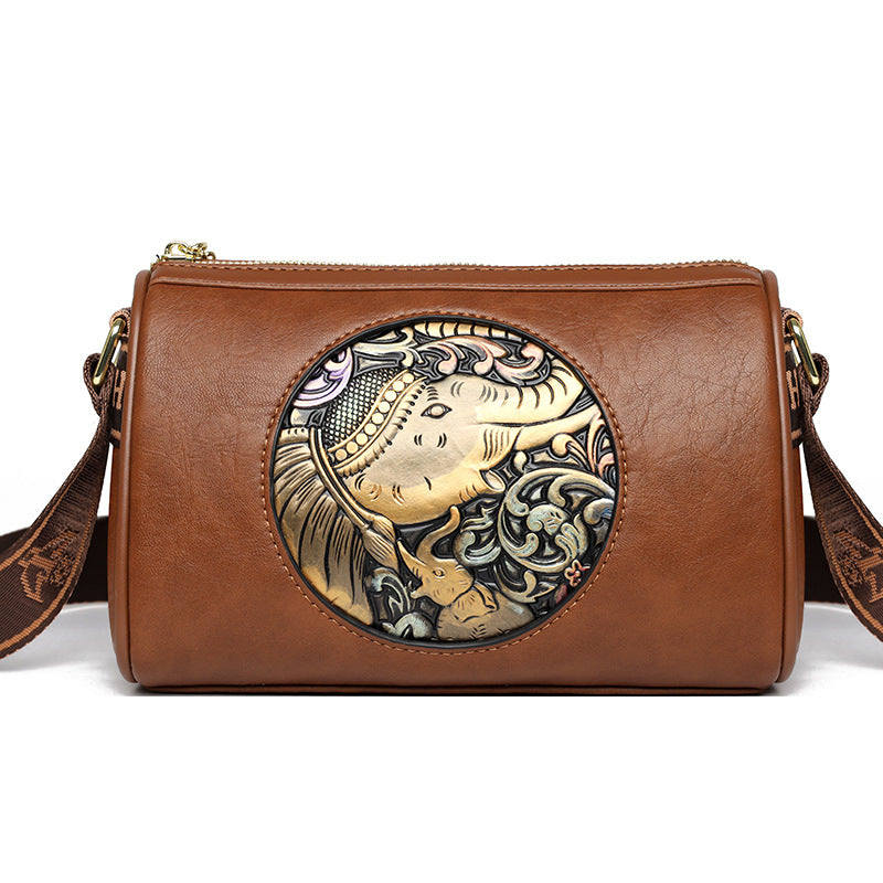 High-end large-capacity commuter retro elephant ladies shoulder bag