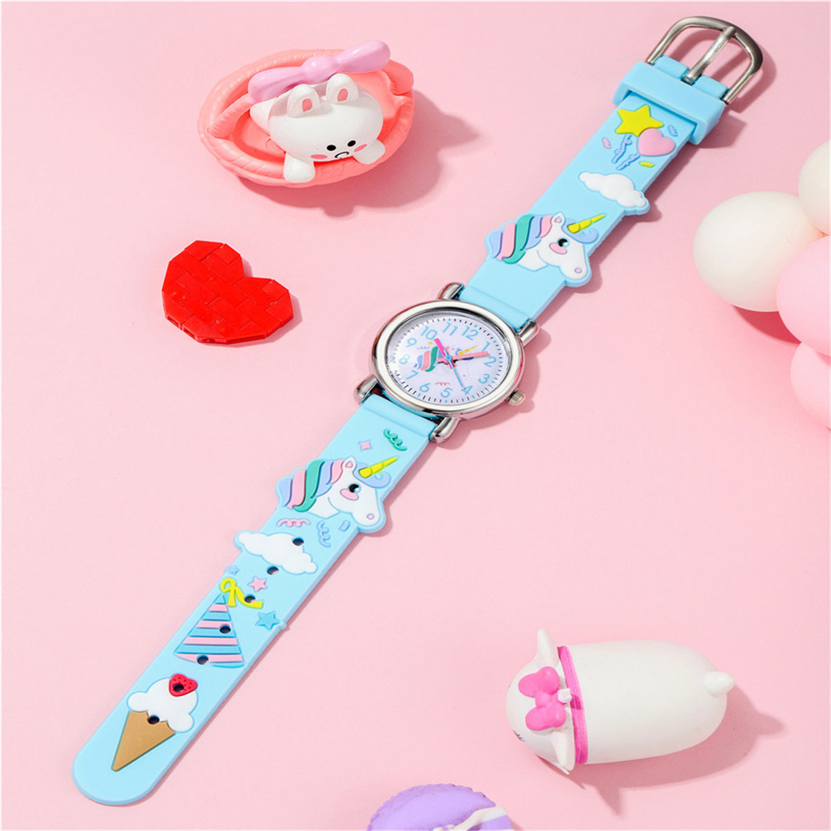 Children Girls Watch Cute 3D Unicorn Pattern Quartz Watch