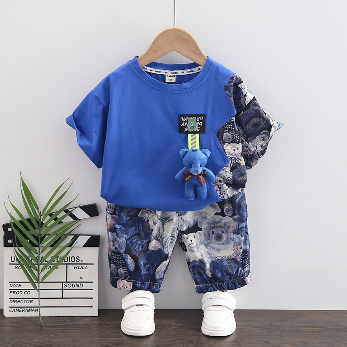 Summer children's clothing bear pendant boy casual shorts summer children's suit