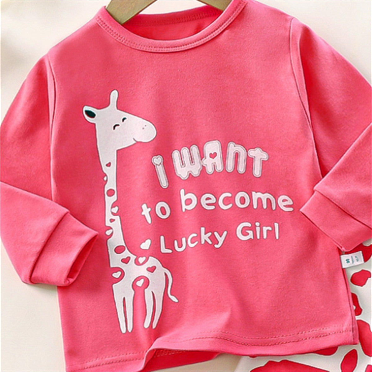 Children's pink cute deer underwear set home clothes pajamas