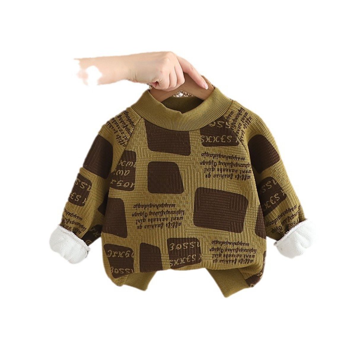 Boys' winter fleece long-sleeved sweatshirt