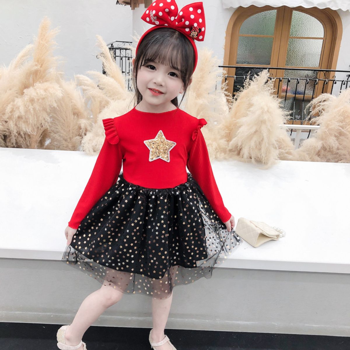 Girls dress new style little girl baby autumn dress princess dress children spring and autumn long-sleeved skirt