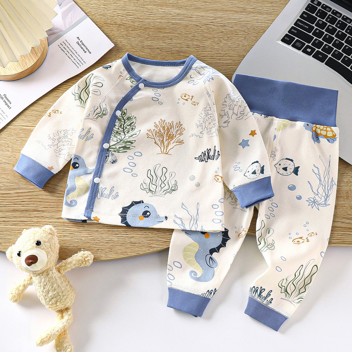 Baby Cotton Warm Long Sleeve Pants T-shirt Set