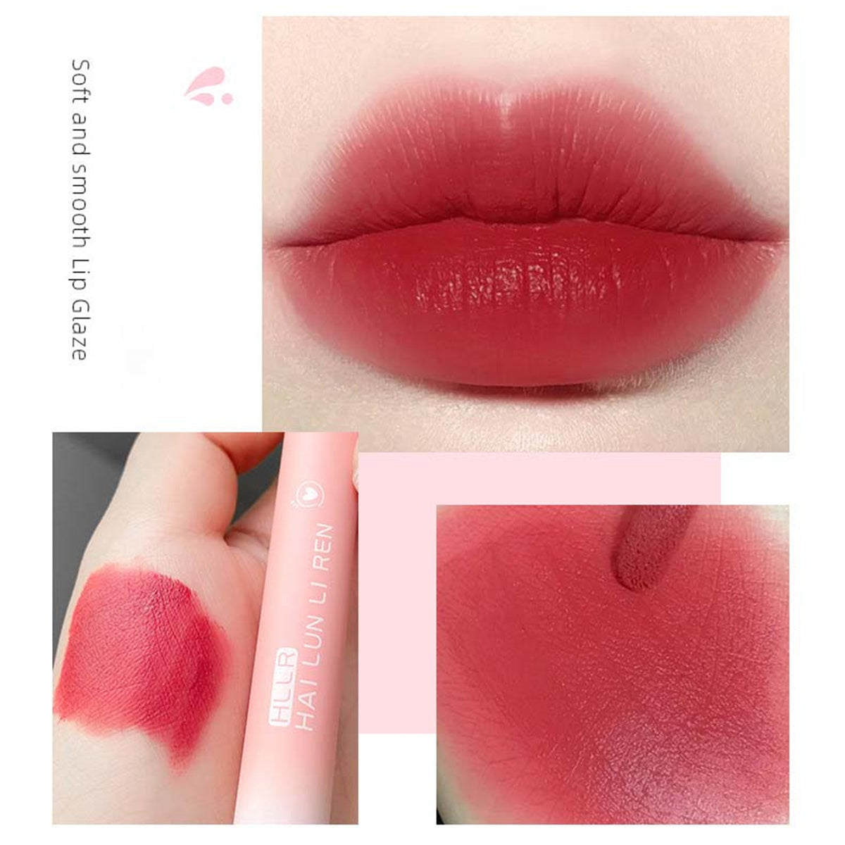 Women's pink matte velvet lipstick