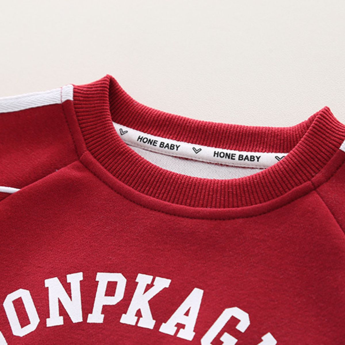 Boys Autumn Round Neck Letter Sweatshirt Set