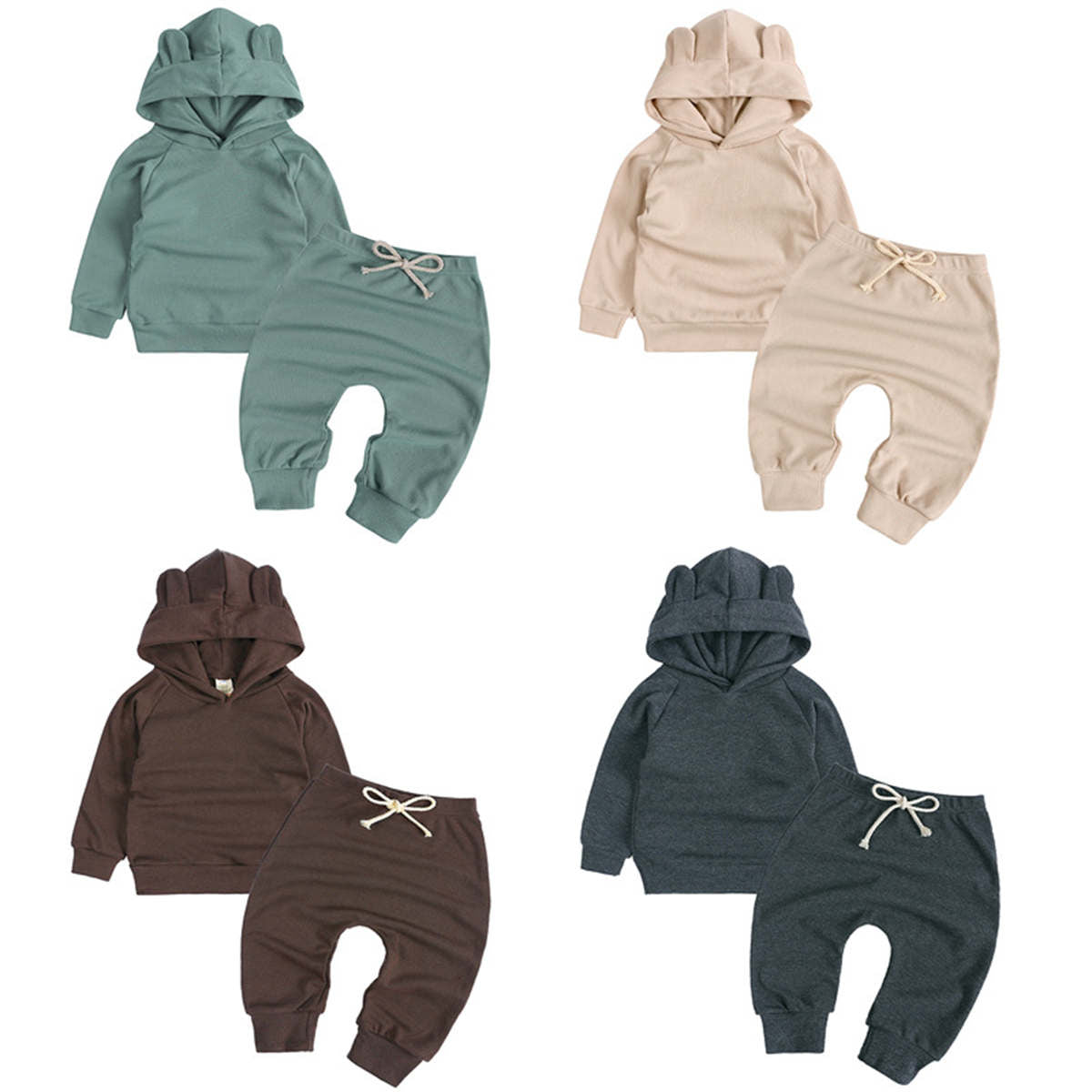 Baby suit autumn harem pants long sleeve pullover cat ears hooded sweater suit